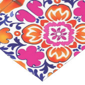 ピンク色のオレンジ色のメキシコのタイルの装飾 ショートテーブルランナー (コーナー)