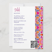 ピンク色のオレンジ色のメキシコのタイル結婚すべて 招待状 (裏面)