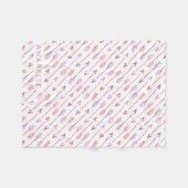 ピンク色のオレンジ色の紫色の矢印 フリースブランケット (正面(横))