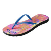 ピンク色のオレンジ色の赤の銀河系の宇宙星 ビーチサンダル (アングル)