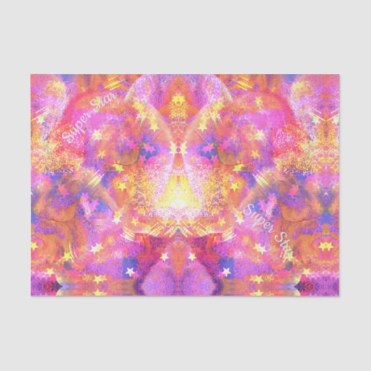 ピンク色のオレンジ色の赤の銀河系の宇宙星 薄葉紙 (正面)