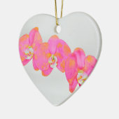 ピンク色のオーキッド絵画の熱帯フローラ セラミックオーナメント (左)