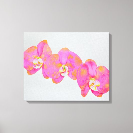 ピンク色のオーキッド絵画ズ キャンバスプリント (正面)