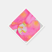 ピンク色のオーキッド絵画ズ スタンダードカクテルナプキン (角)
