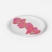 ピンク色のオーキッド絵画ズ ペーパープレート (アングル)
