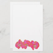 ピンク色のオーキッド絵画ズ 便箋 (正面/裏面)