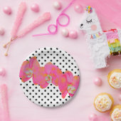 ピンク色のオーキッド絵画ズ |水玉模様 ペーパープレート (パーティー)