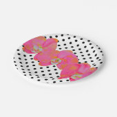ピンク色のオーキッド絵画ズ |水玉模様 ペーパープレート (アングル)
