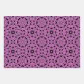 ピンク色のオークレパープルクールモロッコモザイクパターン ラッピングペーパーシート (正面3)