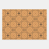 ピンク色のオークレパープルクールモロッコモザイクパターン ラッピングペーパーシート (正面2)