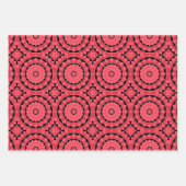 ピンク色のオークレパープルクールモロッコモザイクパターン ラッピングペーパーシート (正面)