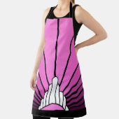 ピンク色のオールオーバープリントエプロンのアールデコ太陽 エプロン (インサイチュ)