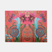 ピンク色のカタツムリ2本 ドアマット (正面)