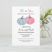 ピンク色のカボチャ彼または彼女が性別で明かす 招待状 (スタンド正面)