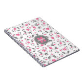 ピンク色のガーリースポーツパタパーソナライズされたー ノートブック (右側)