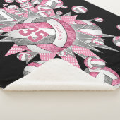 ピンク色のガーリーバレーボールパーソナライズされたスター シェルパブランケット (3/4)