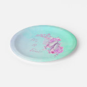 ピンク色のガールバレエプリンセス ペーパープレート (アングル)