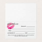ピンク色のキス – ギフト券 (内部フラット)