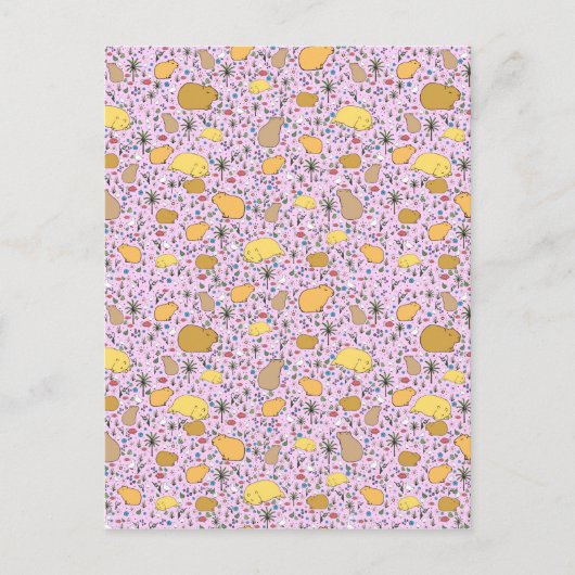 ピンク色のキャピバラ ポストカード (正面)