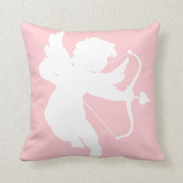 ピンク色のキューピッドのシルエット装飾用クッション クッション