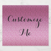 ピンク色のキラキラのグラデーション ビールラベル (シングルラベル)