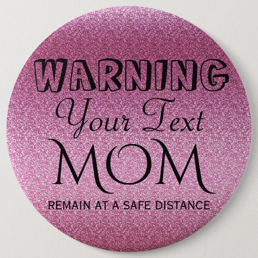 ピンク色のキラキラのグラデーション 缶バッジ (正面)