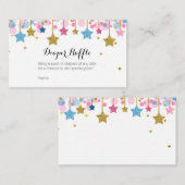 ピンク色のキラキラ星 – おむつラッフルカード エンクロージャーカード (正面/裏面)