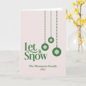 ピンク色のクリスマス カード (黄色い花)