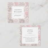 ピンク色のグモダンレージオメトリ正方形 スクエア名刺 (正面/裏面)