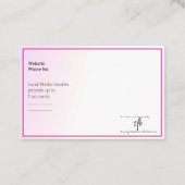 ピンク色のグラデーションとRasp。ピンクロゴユーロ 名刺 (裏面)