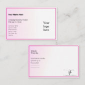 ピンク色のグラデーションとRasp。ピンクロゴユーロ 名刺 (正面/裏面)