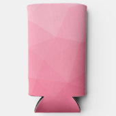 ピンク色のグラデーションのジオメトリメッシュパターン スリム缶クーラー (正面)