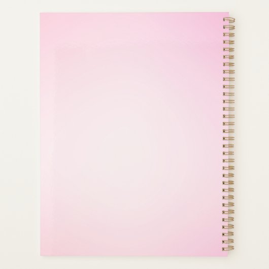 ピンク色のグラデーションの名前を追加カスタム年の四角いロゴ プランナー手帳 (裏面)