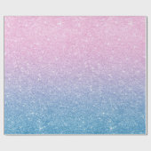 ピンク色のグラデーショングリッターベビー性別の表示 ラッピングペーパー (フラット)
