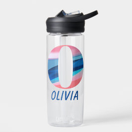 ピンク色のグラデーション名学校文字o ウォーターボトル