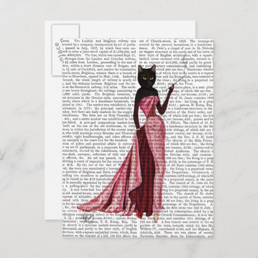 ピンク色のグラマー猫2 ポストカード (正面/裏面)