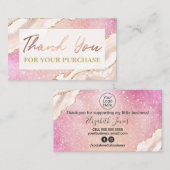ピンク色のグリッターでお買い上げいただきありがとうございます 名刺 (正面/裏面)
