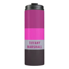 ピンク色のグレーと濃くミュートされた紫のストライプ色パターン タンブラー