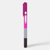 ピンク色のグレーと濃くミュートされた紫のストライプ色パターン Case-Mate iPhoneケース (裏面 / 左)