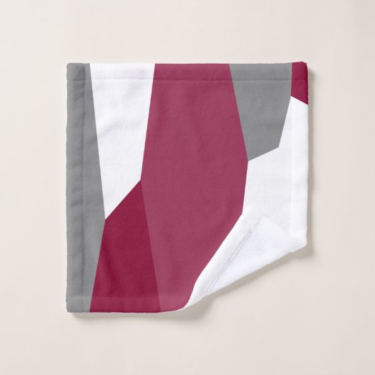 ピンク色のグレーと白 ウォッシュタオル (ウォッシュタオル)