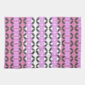 ピンク色のグレーと白 キッチンタオル (横)