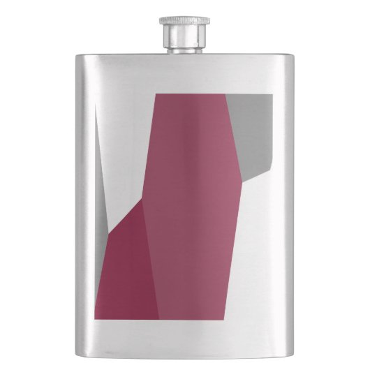 ピンク色のグレーと白 フラスク (正面)
