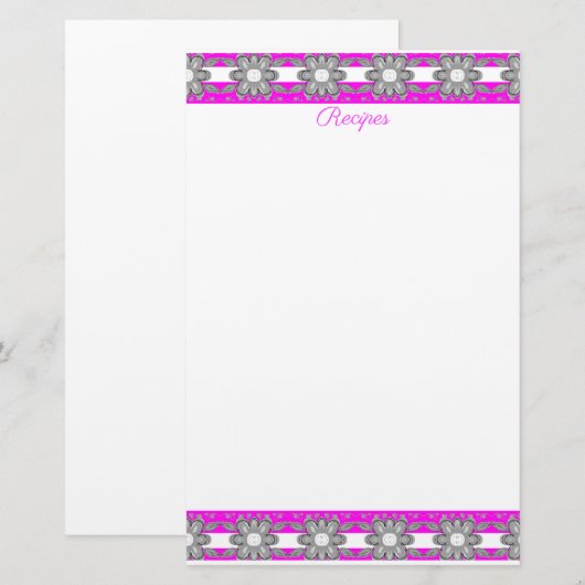 ピンク色のグレーと白 便箋 (正面/裏面)