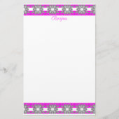 ピンク色のグレーと白 便箋 (正面)