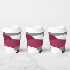 ピンク色のグレーと白 紙コップ