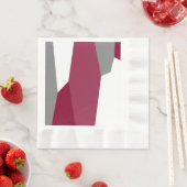 ピンク色のグレーと白 縁ありランチョンナプキン (インサイチュ)