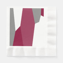 ピンク色のグレーと白 縁ありランチョンナプキン