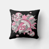 ピンク色のグレーバレーボール吹き出し女の子スポーツデッキ クッション (裏面)