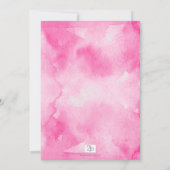 ピンク色のグレーポップ・アートののベビーガールシャワー準備 招待状 (裏面)