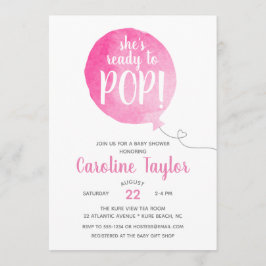 ピンク色のグレーポップ・アートののベビーガールシャワー準備 招待状